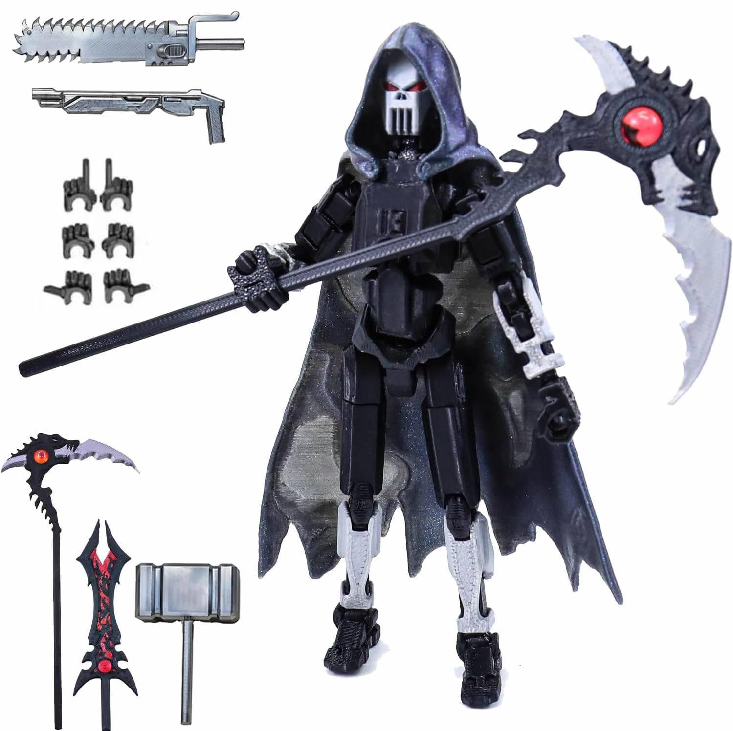 Cattle Dummy 13 T13 Action Figures Set, 3D Printed Toy Titan 13 Action Figure & Accessories，Death Cape, Skeleton Robot, Cool Robot Stop Motion Animation Figure