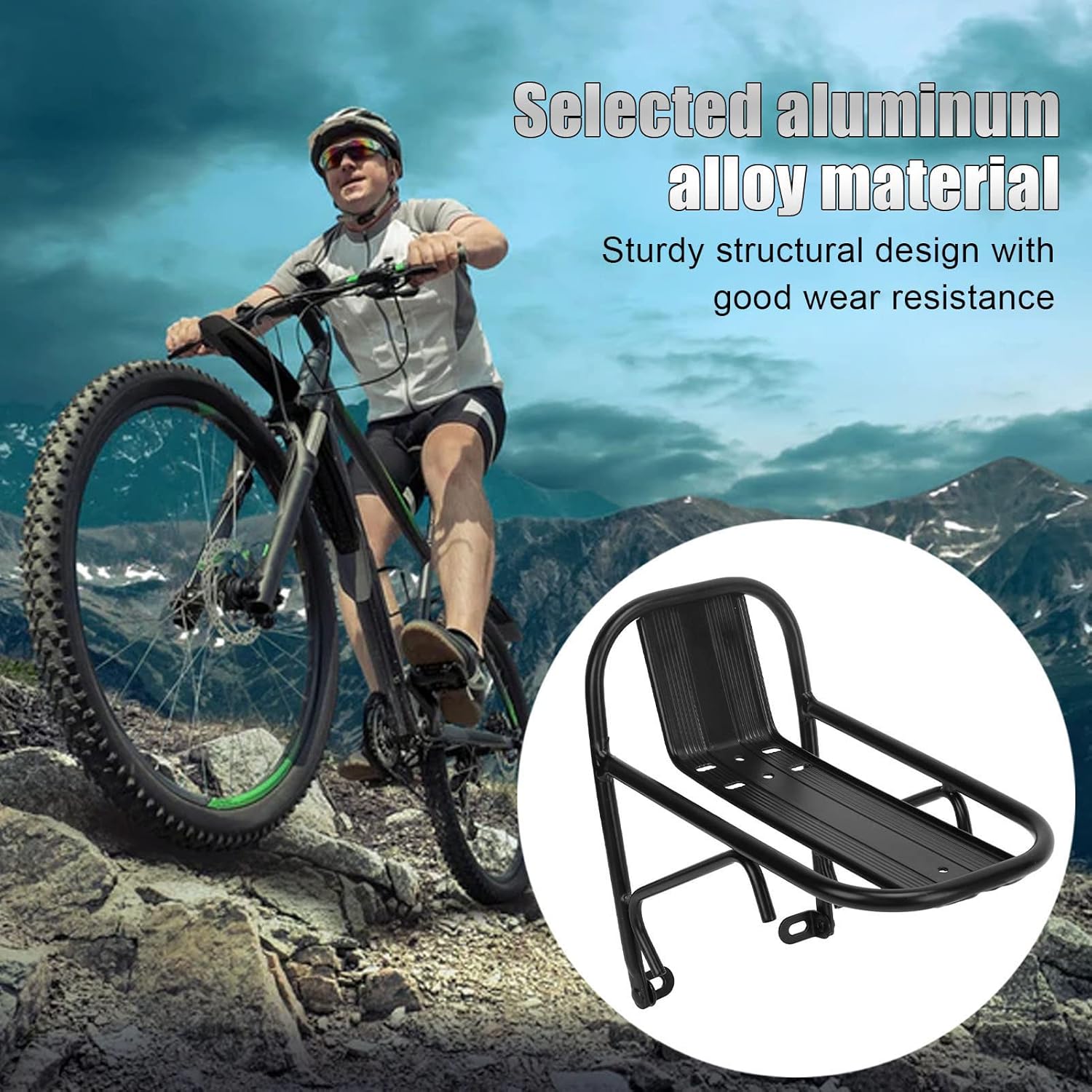 Bike Carrier Racks Mountain Bike Front Rack Aluminum Alloy Luggage Carrier Racks Mountain Bike Front Luggage Rack for Cycling Luggage Rack for Cycling