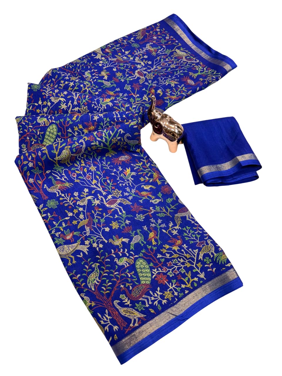 satika vastram Tussar Silk Kashmiri Print Pashmina Saree with Zari Weaving Border and Unstitched Blouse Piece-picture-58