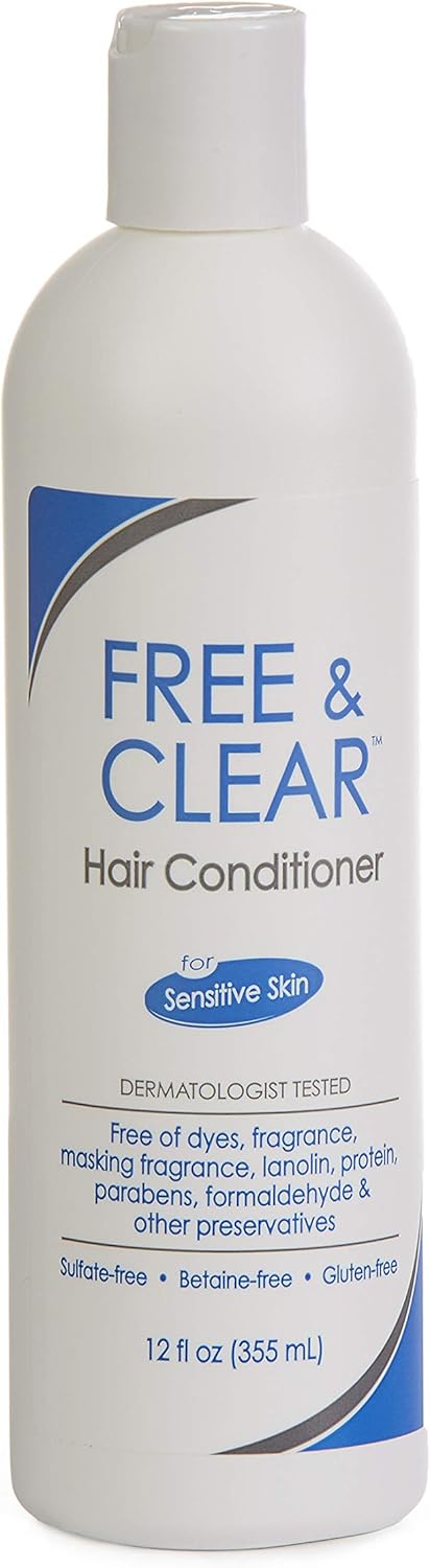 Free & Clear Hair Shampoo | Fragrance, Gluten and Sulfate Free | For Sensitive Skin | 12 Ounce: Health & Personal Care
