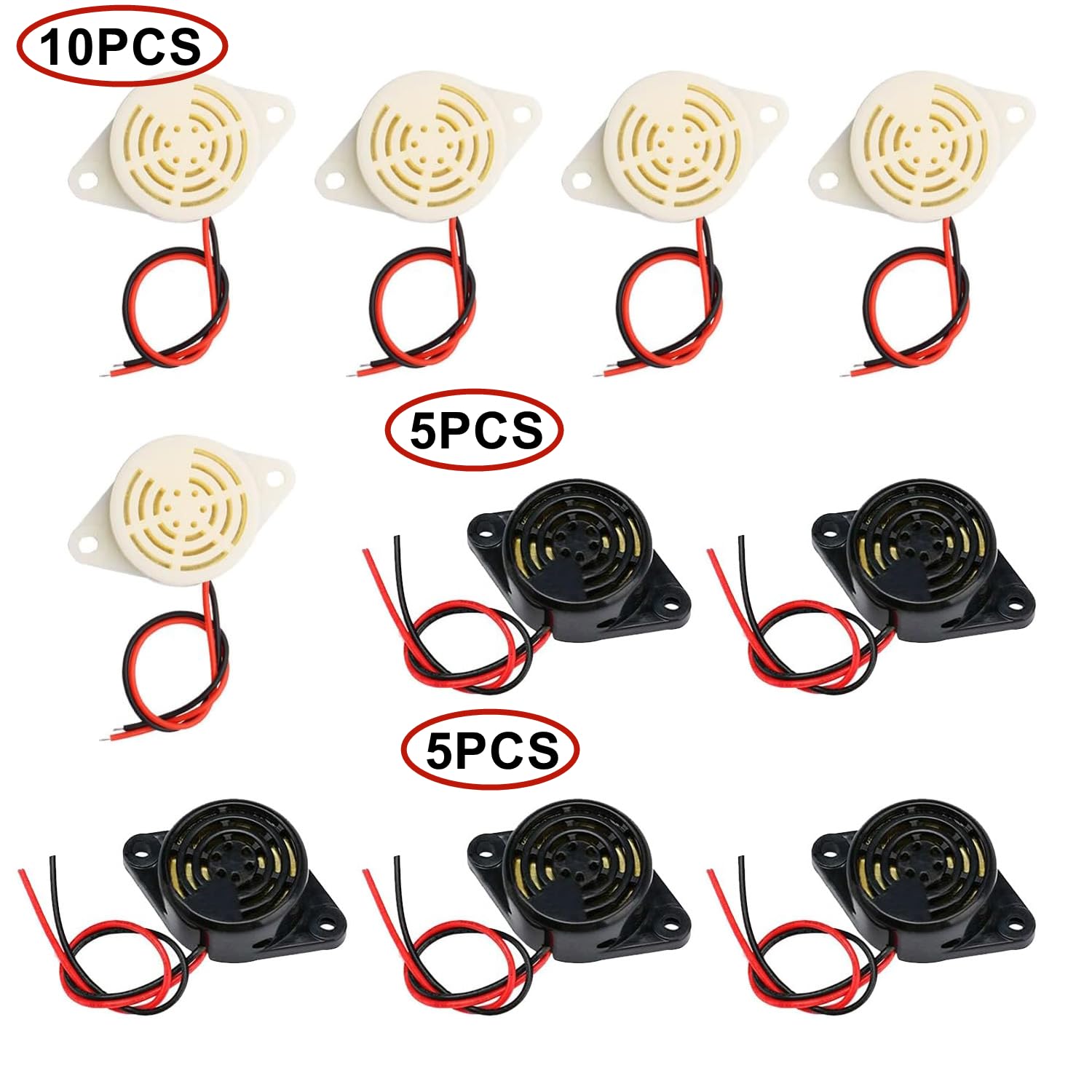 5 Pezzi Cicalino Elettronico 3-24V - Allarme 95dB | Per Circuiti Elettronici, Allarmi E Progetti Fai-da-te - Foto 3