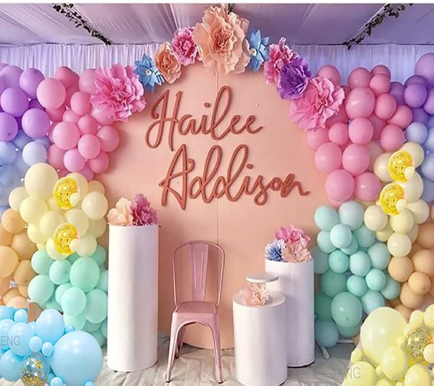 Pastel Balloon Arch Kit, 181PCS Pastel Balloons Different Sizes, Multicolor Macaron Balloons Garland Kit for Girls Birthday Baby Shower Bridal Shower Engagement Wedding Party Decorations