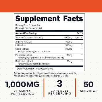 Type Zero Nitric Oxide 6X Booster, 150 Veggie Capsules, Natural Supplement