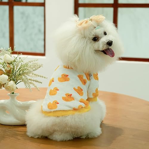 Miniatura 5 de CuteBone Ropa de invierno para perros, abrigo de terciopelo grueso, traje de cachorro, pijama suave, ropa de gato LTMR04L