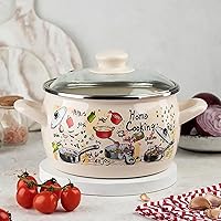 Vista 3 de Juego de cazuela esmaltada con tapas de vidrio - 3 piezas 2.2 L / 3 L / 5.3 L (cocina casera)