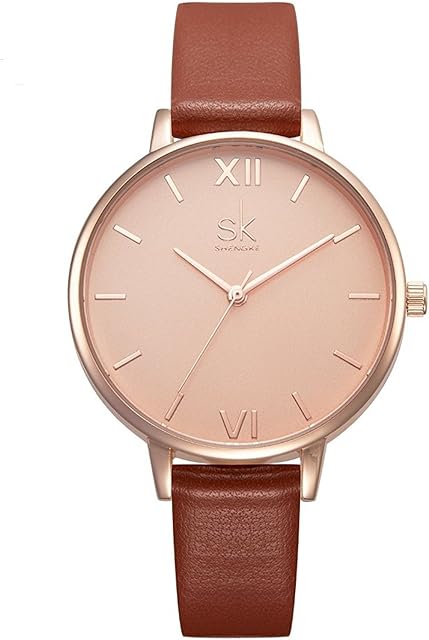 SHENGKE Creative Contrast Color Simplicity Women Watch Genuine Leather Elegant Women Watches Ladies Wristwatch