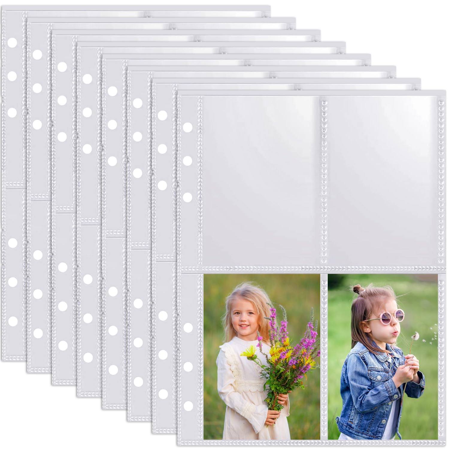 OTCRAFT 20 Pages80 Pockets/1 Set Large Clear Sticker Photo Album; Organizer for Books, Cards, Stickers, Photos, Clear Stamps and Cutting Dies, 44.5 x 28 x 3.5cm (Black