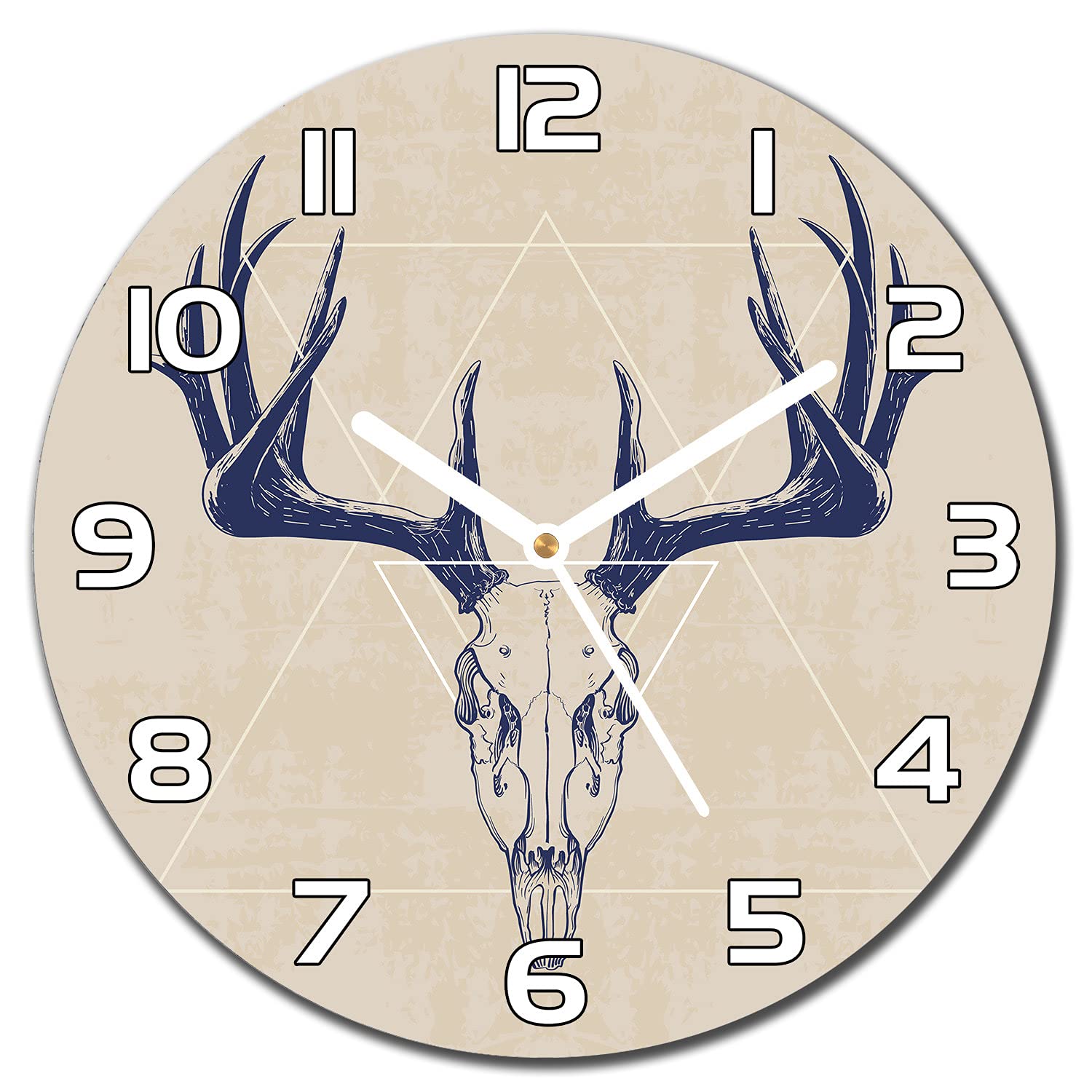 Horloge en verre de sécurité Coloray 30 cm au design artistique Deer Skull