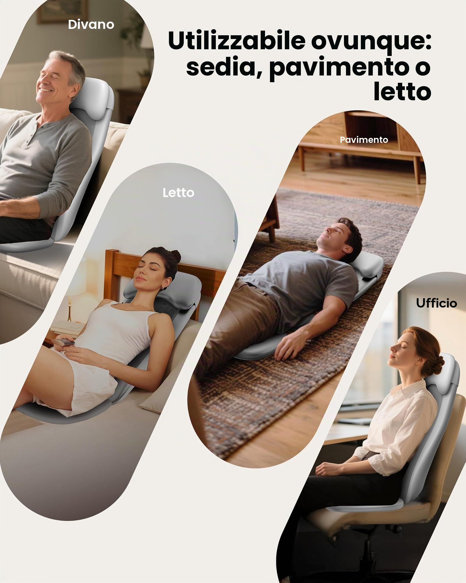 COMFIER Sedile Massaggiante Shiatsu con Funzione Riscaldante, Massaggiatore Schiena e Collo per Tessuti Profondi Shiatsu 2D/3D, Cuscino Massaggiante per Tutta la Schiena, Regalo per Uomini e Donne