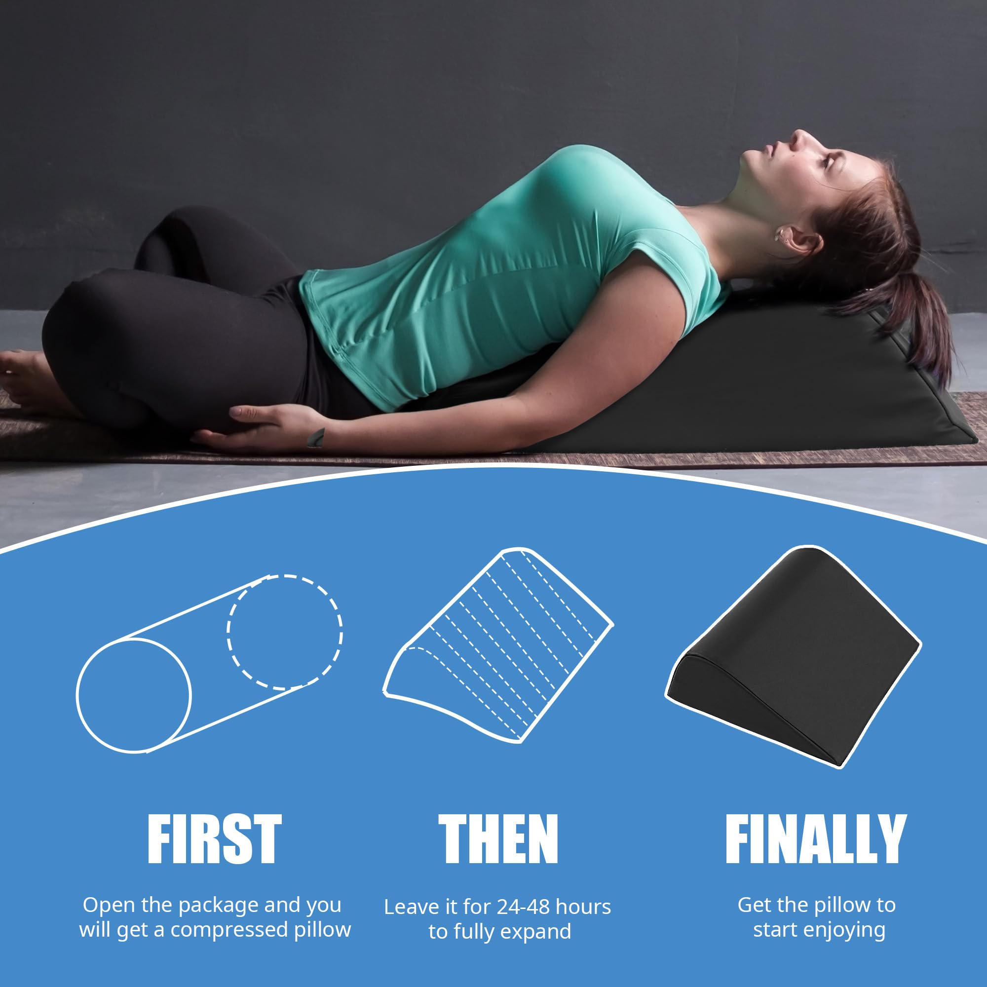 HOMBYS Almohada de cuña para piernas, almohada de cuña de rodilla para mesa de masaje, refuerzos de masaje triangulares para debajo de las piernas, almohada de espuma impermeable de piel sintética
