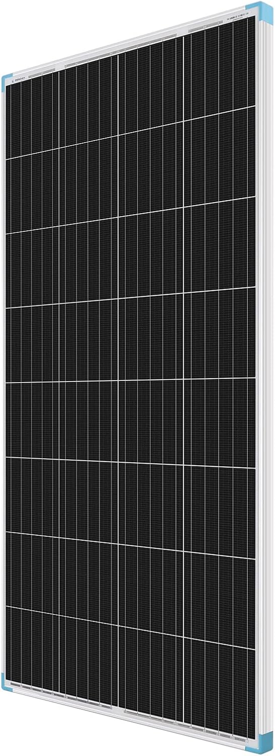 Renogy Solar Panel 175 Watt 12 Volt, High-Efficiency Monocrystalline PV Module Power Charger, 175W, Single & Solar Panel Mounting Z Brackets Lightweight Aluminum Corrosion