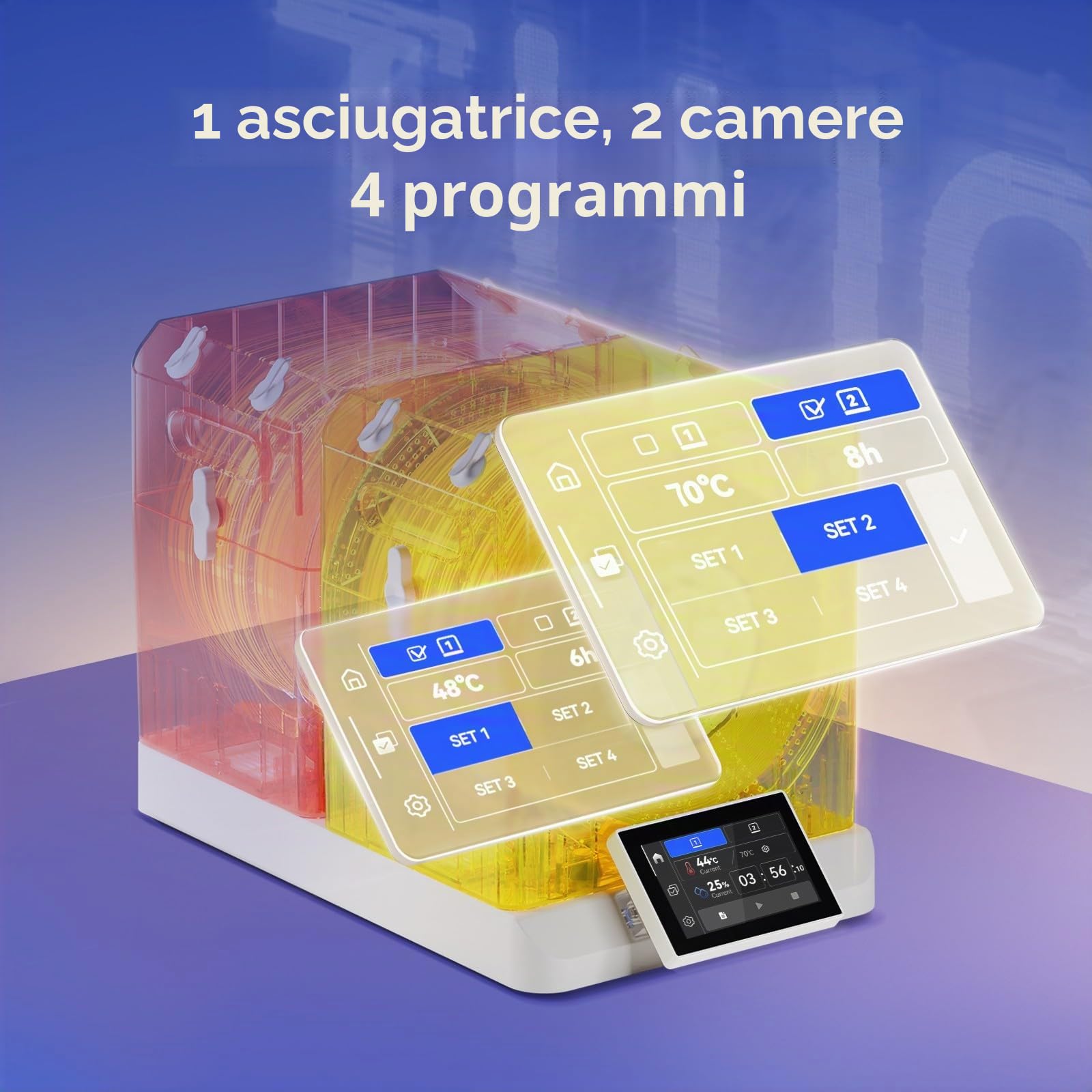 Chitu Systems E1 Scatola Conservazione Filamento Bobina di Ricambio per ... | Scatola Essiccatore di Ricambio per il Essiccatore E1, Mantiene 2 Bobine Asciutte, Compatibile 1,75 mm PLA, ABS, TPU, PETG