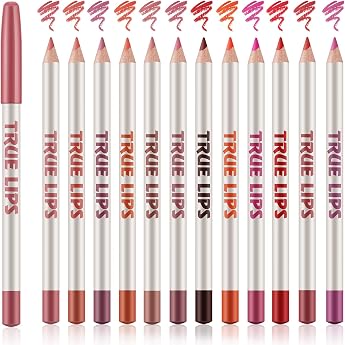 Lip Liner Pencil Set Highly Pigmented Lip Makeup Soft Pencils Durable Waterproof Smooth Ultra-Fine Lipstick Pack of 12