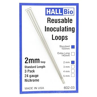 602-03 2mm x 100mm Reusable Inoculating Loops, Nichrome A 3 Pack