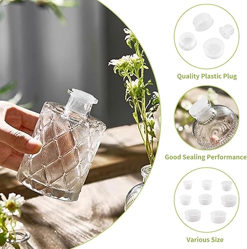 Miniatura 4 de Tapones para salero, 152 tapones de plástico para salero, tapones transparentes para salero y pimentero, tapa de extremo redondo, repuesto para