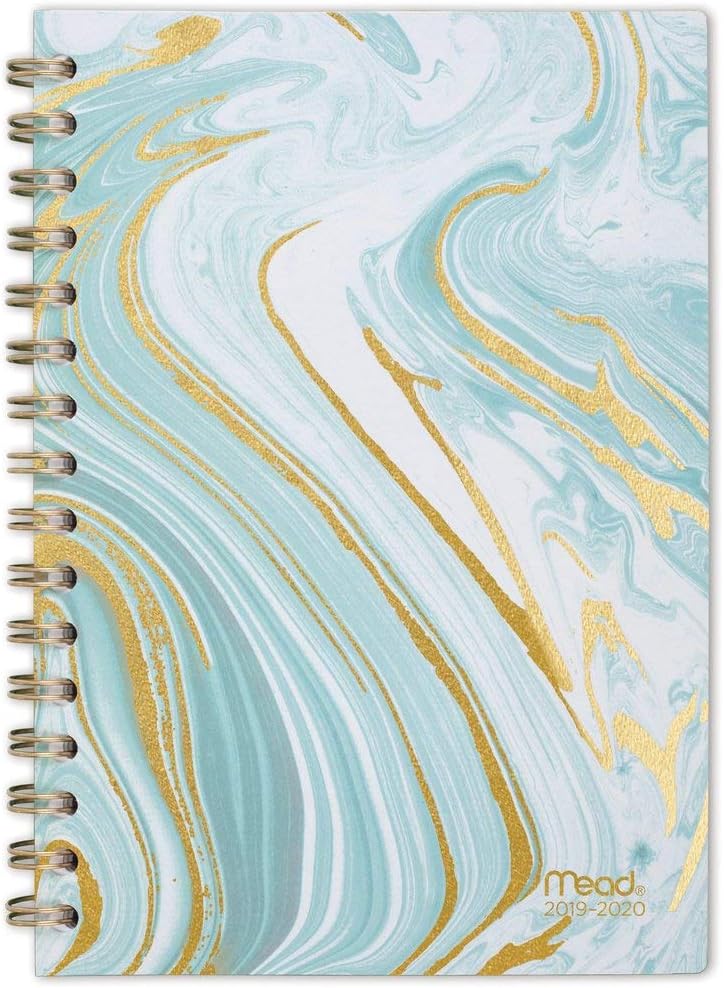 Mead2019-2020 Academic Year Weekly & Monthly Planner, Small, 5-1/2" x 8-1/2", Artisan, Marble (1209M-200A) (1209M-200A-20)