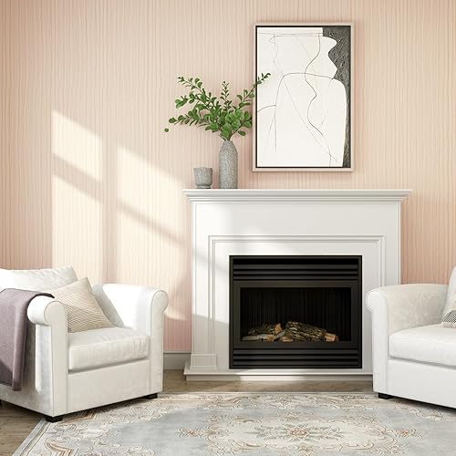 Miniatura 2 de FUKU MON Papel de contacto de grano de madera de 24 x 394 pulgadas, papel tapiz natural mejorado para despegar y pegar, con textura, extraíble,