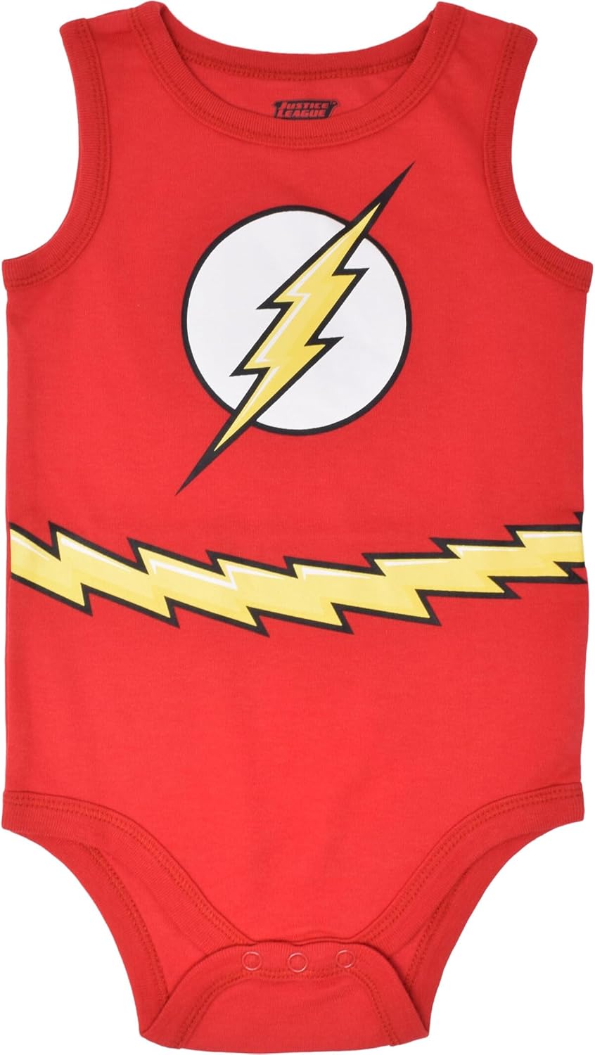 DC Comics Justice League Green Lantern The Flash Superman Baby 5 Pack Bodysuits Newborn to Infant