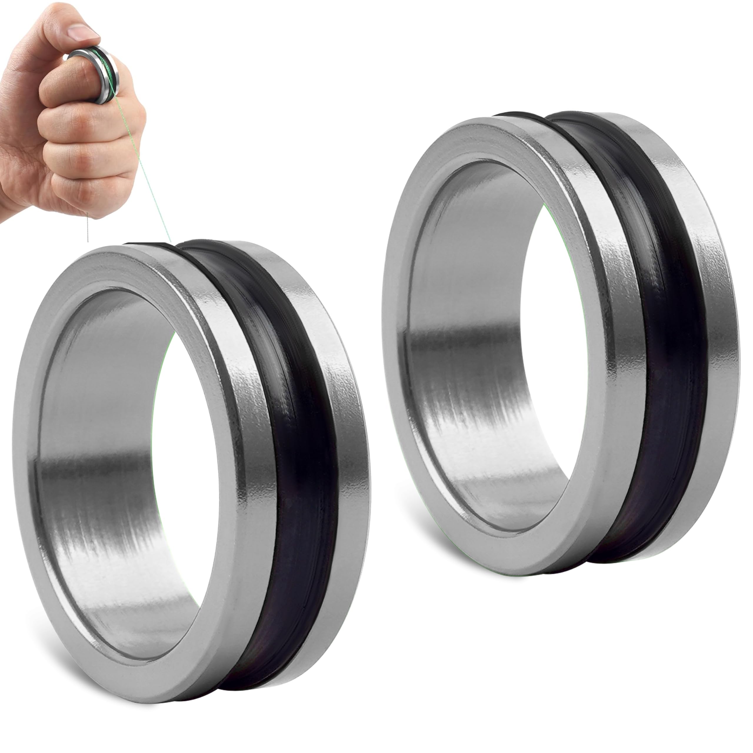 Fishing Line Knot Puller Ring, 2 Pack Durable Fishing Knot Tying Tool Fish Hook Tying Tool Line Dragger, Compact Fishing Line Knot Tightener Pull Drag Knotting Device Ring Grip