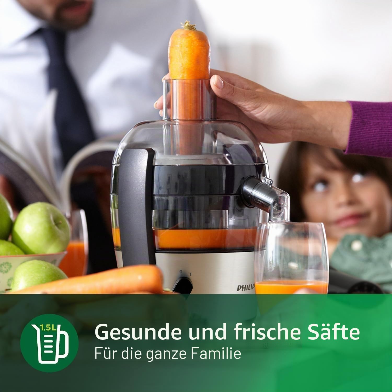 Philips Viva Collection Entsafter 500W 1,5L QuickClean Direktsaft Tropf-Stopp HR1832/00