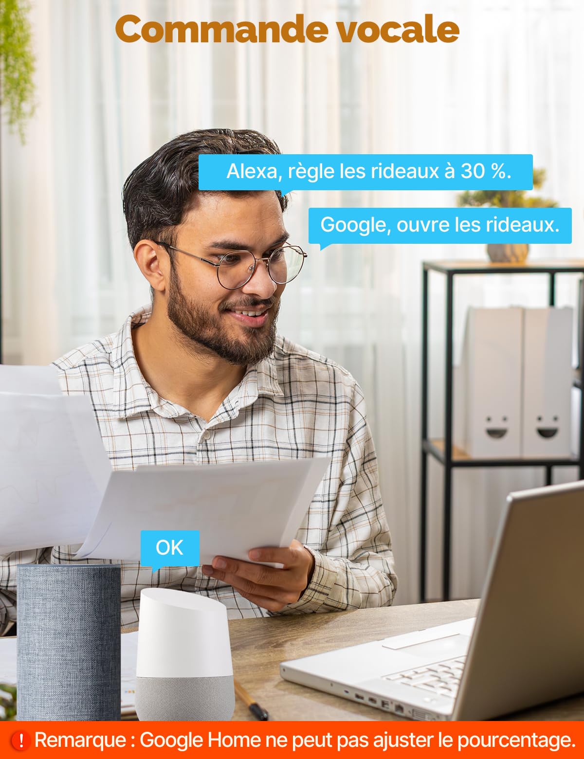 MOES WiFi 2.5D Interrupteur de Rideau Tactile | Commutateur de volet roulant intelligent, compatible avec Smart Life, Alexa et Google Home