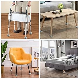 Mloowa Precut Tennis Balls Walkers 4 Pcs Balls with Precut Opening for Easy Installation,Walker Accessories for Seniors Fit Most Walkers,for Furniture Legs and Floor Protection (Gray and Black)