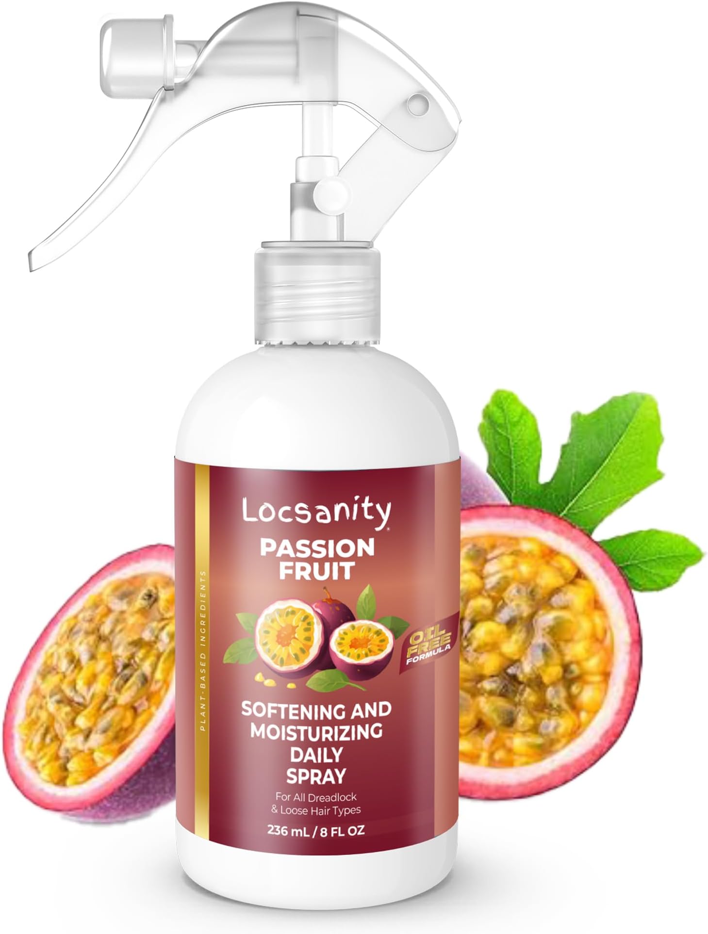 Loc Spray - Locsanity Daily Moisturizing Refreshing Spray for Dreadlocks, Locs, Sisterlocks - Passion Fruit Hair and Scalp Moisturizer for Dry Locs, Braids - Lightweight Plant-Based Care (8 fl oz)