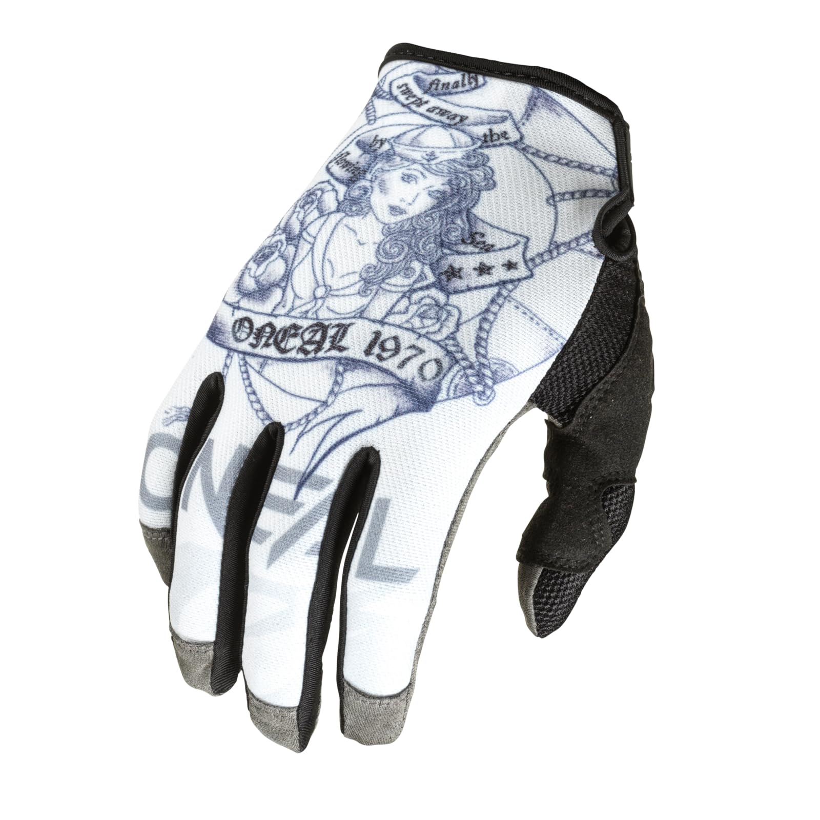 O'NEAL | Cycling and Motocross Gloves | MX MTB DH FR Downhill Freeride | Durable and Flexible Materials, Nano-Vented Hand Section | Mayhem Sailor V.22 Glove | Adult | White | Size S