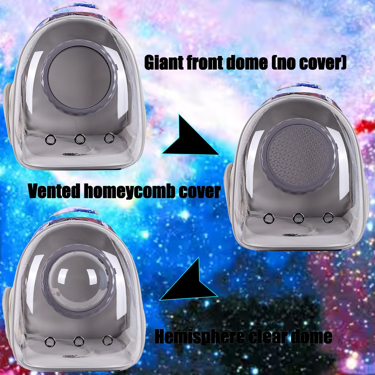 Space Capsule - Mochila transparente con ventana de burbujas para mascotas para gatos y cachorros pequeños