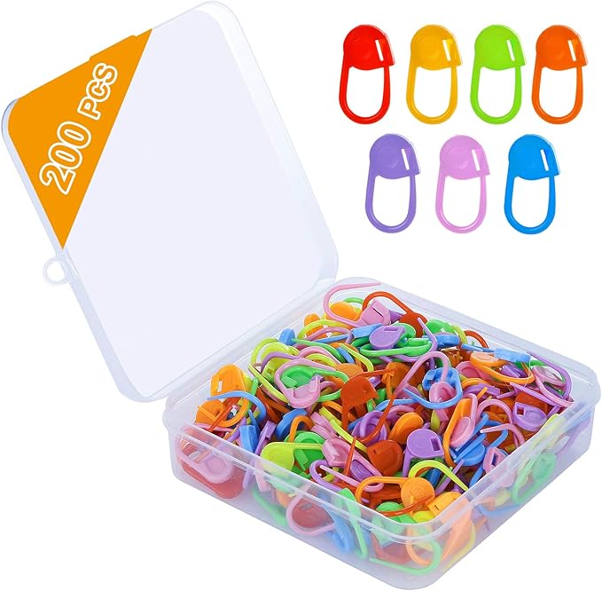 MiniRed 200 PCS Crochet Markers, Premium Knitting Stitch Markers, Mix Colors Crochet