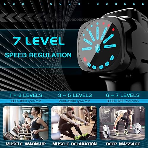 Miniatura 5 de RUISIBAITATA Massage Gun - Muscle Massage Gun Deep Tissue Percussion Massager for Athletes Upgrade Handheld Relaxation Electric Massager Black
