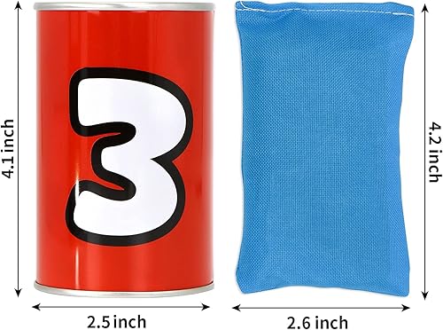 Miniatura 7 de JOYIN 13 Pcs Carnival Party Bean Bag Toss Game Sturdy Knockdown Can Game Birthday Valentine Easter Halloween Party Games Family Games Best Outdoor