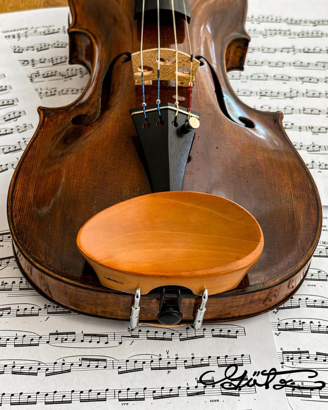 Conrad Götz, ZK-300B, New Flesch Chinrest for Violin 4/4, Boxwood
