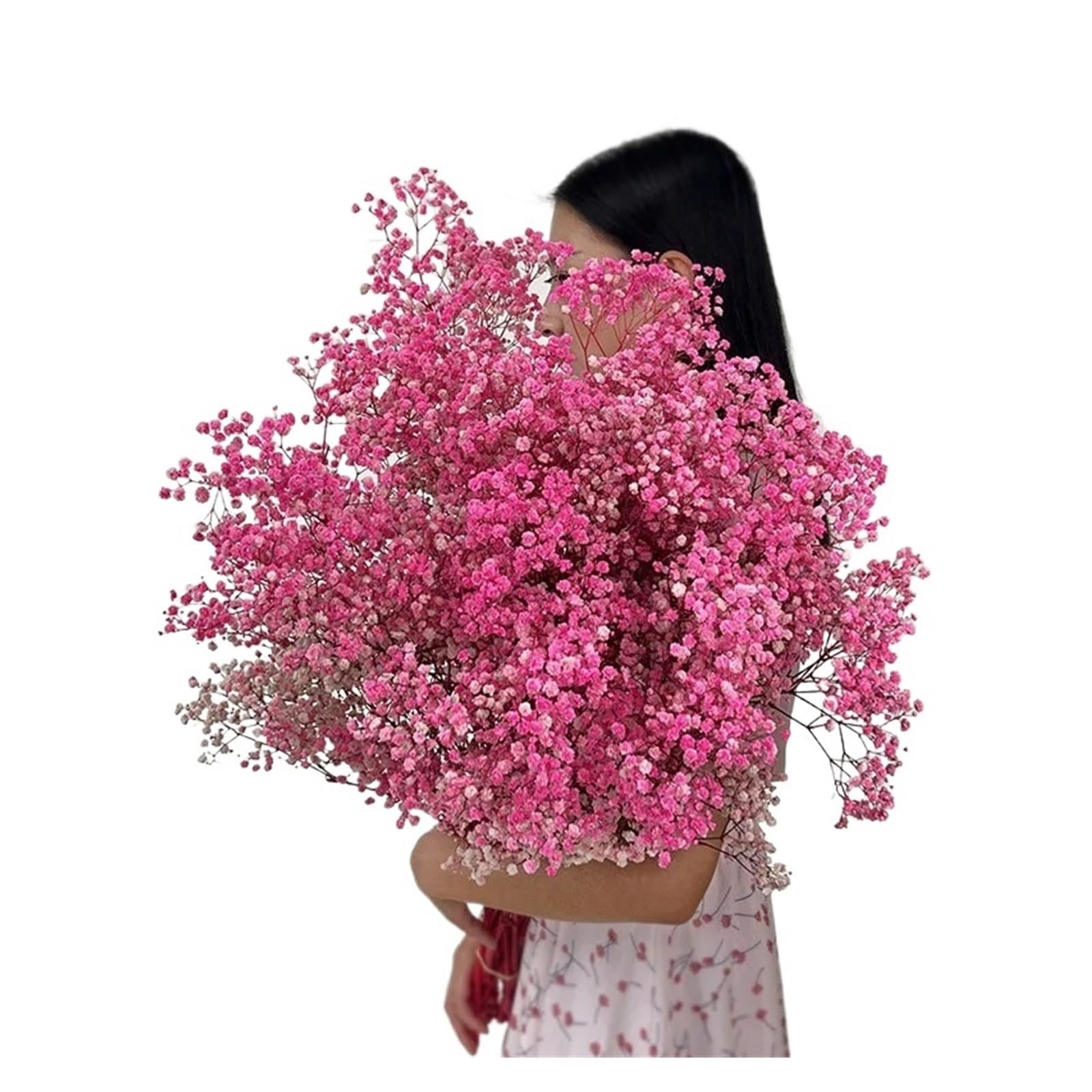 WJIAYAO dried gypsophila flowers Dried Baby Breath Flowers Gypsophila Bouquet Bridal Wedding Decoration Home Decor(Pink,50g)