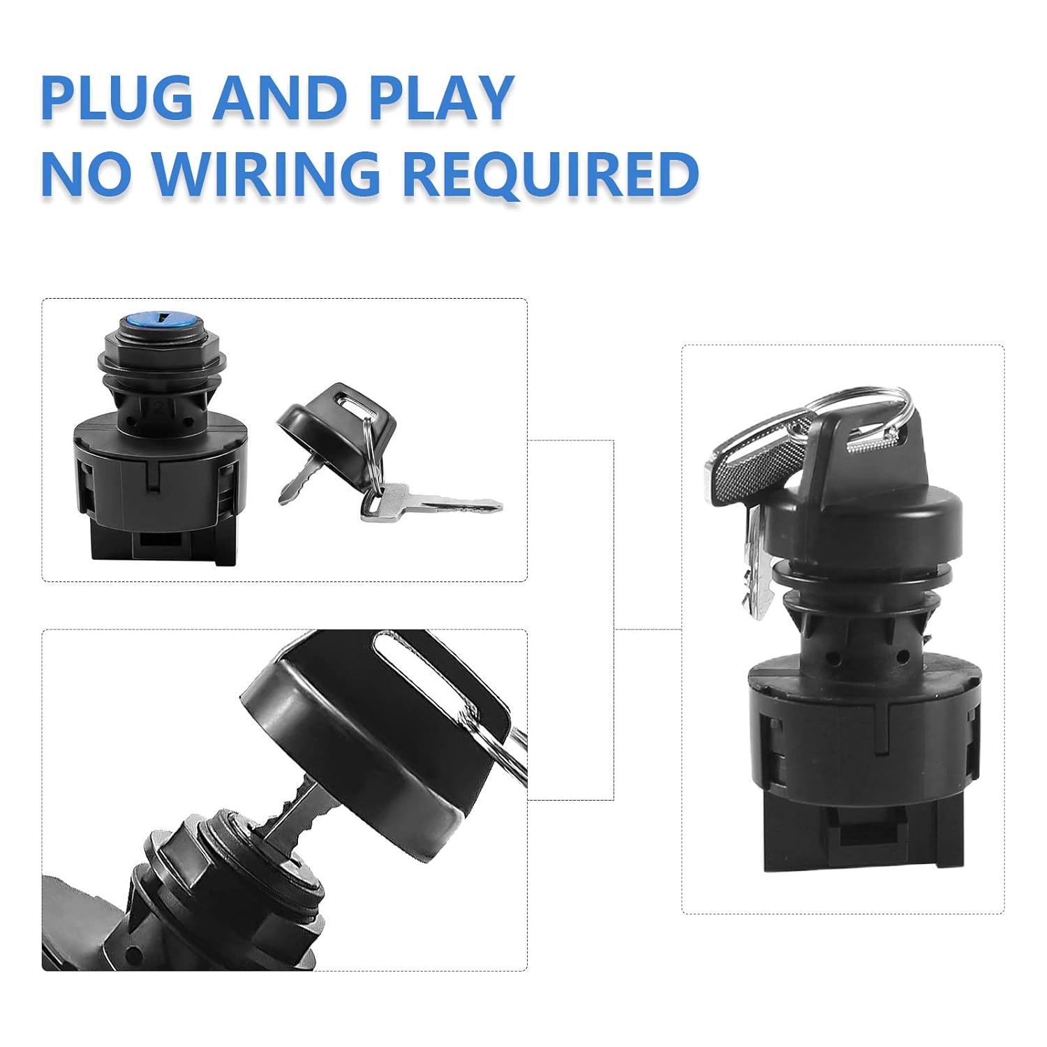6 Pin Ignition Key Switch Compatible with Polaris Ranger RZR Sportsman 400 425 500 570 700 800 900 1000 -Replace 4011002 4012165 4012166 4010390 4012164 4011142