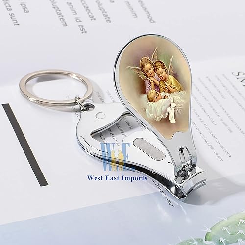 Miniatura 3 de Llaveros de bautismo grabados personalizados 12 piezas Llavero con cortauñas y abridor de botellas de recuerdos para bebés niños y niñas regalo