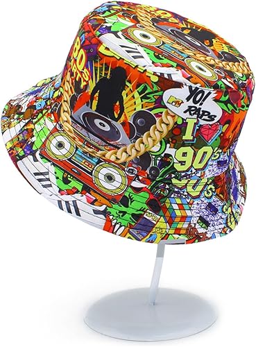 Miniatura 5 de Kit de disfraz de hip hop de los años 80 y 90 para teléfono móvil, caja de radio inflable, collar, pulsera, anillo, gafas, sombrero, rapero