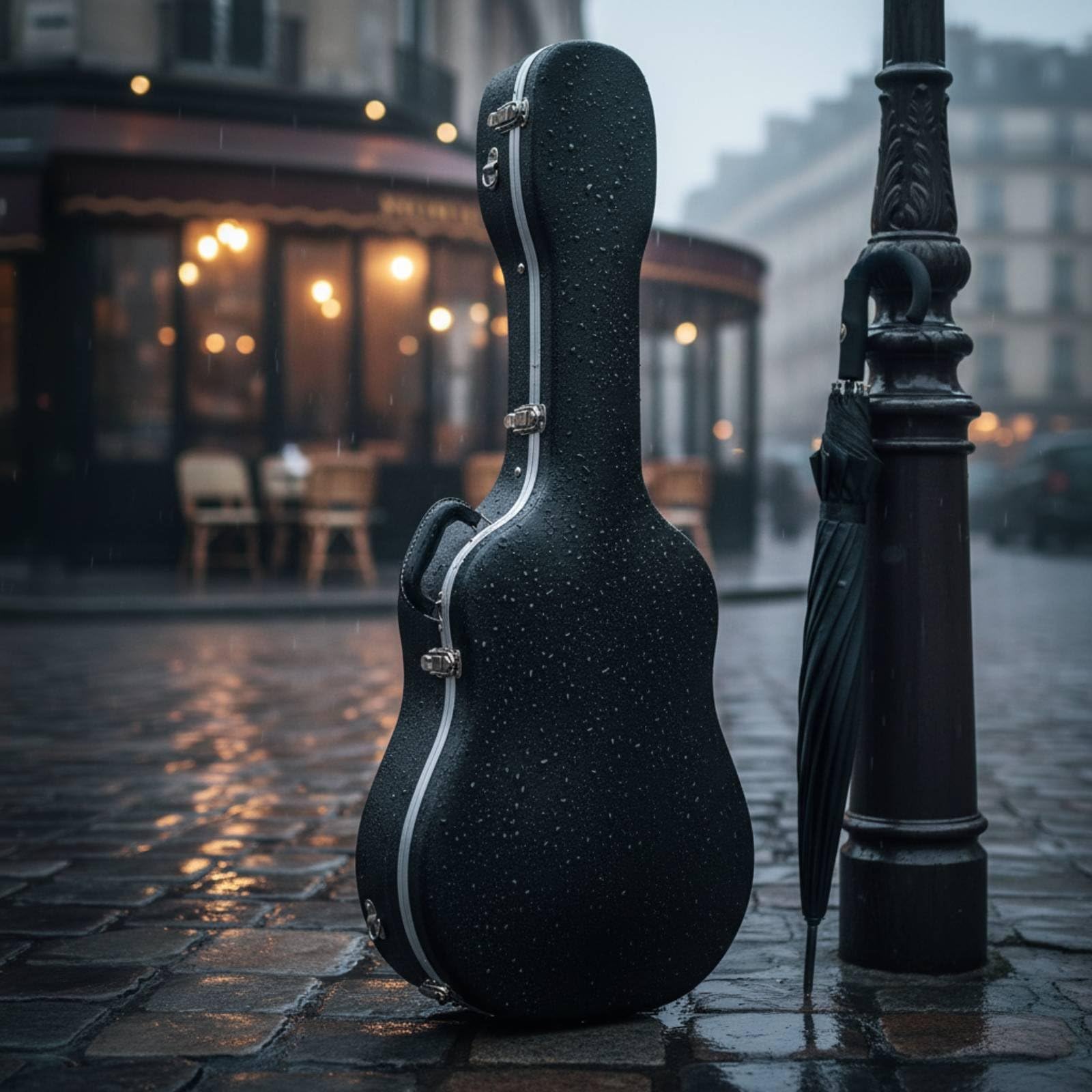Harilla Estuche para Guitarra Estuche Rígido Funda Impermeable Maletín Musical Material con Estructura Reforzada E Interior de Terciopelo Asa Confortable y, con Correa