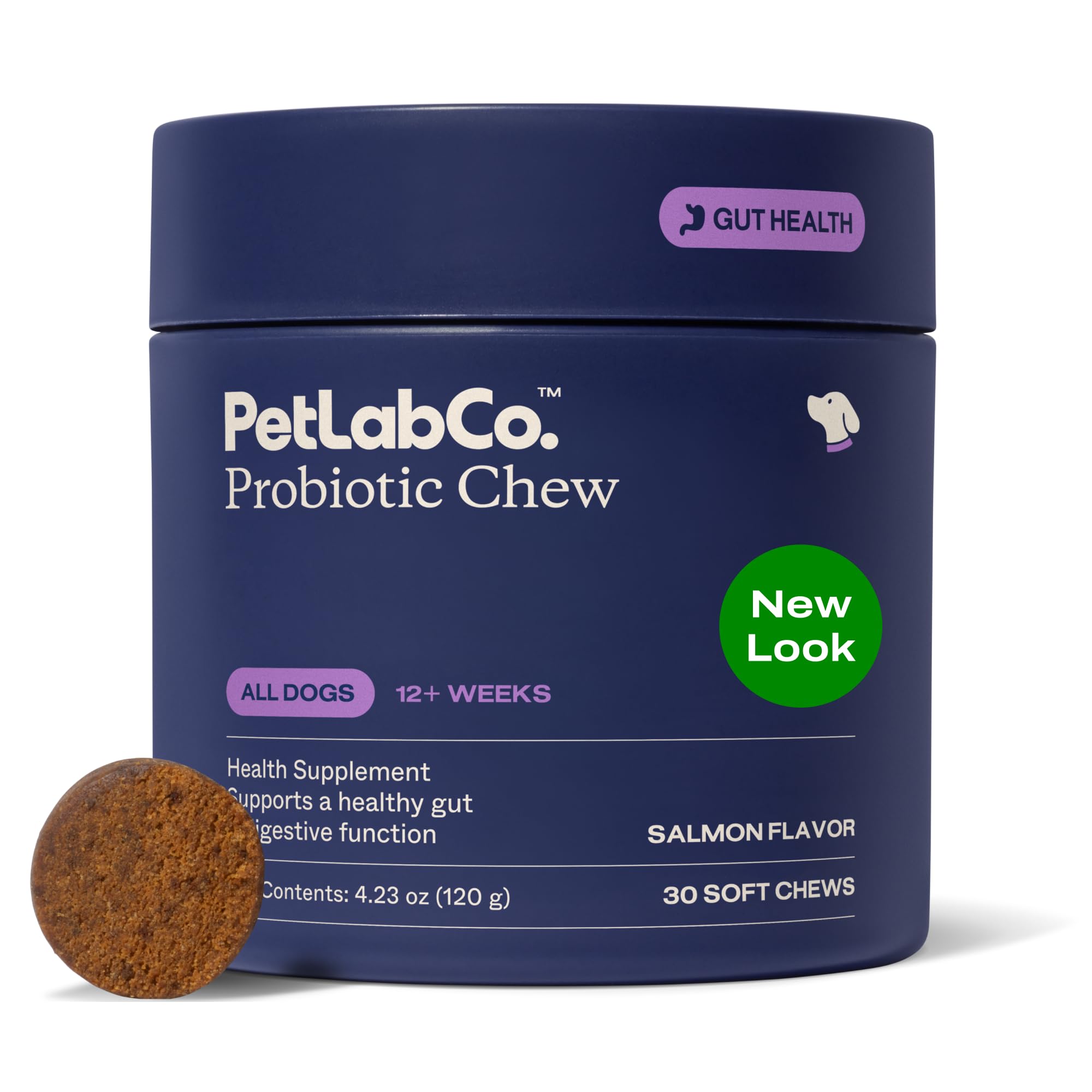 PetLab Co. Probiotics for Dogs, Support Gut Health, Occasional Diarrhea, Digestive Health & Seasonal Allergies - Salmon Flavor - Packaging May Vary - 30 Soft Chews