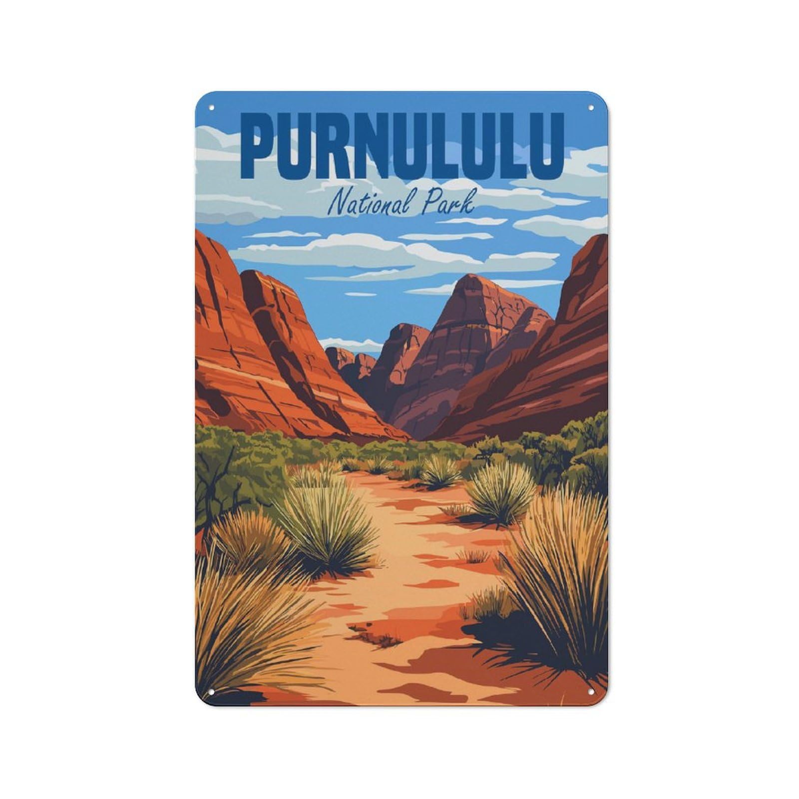 Purnululu National Park Vintage Tin Sign 30x20cm, Creative Studio Wall Plaque for Hobby Room, Office, Lounge Or Living Room