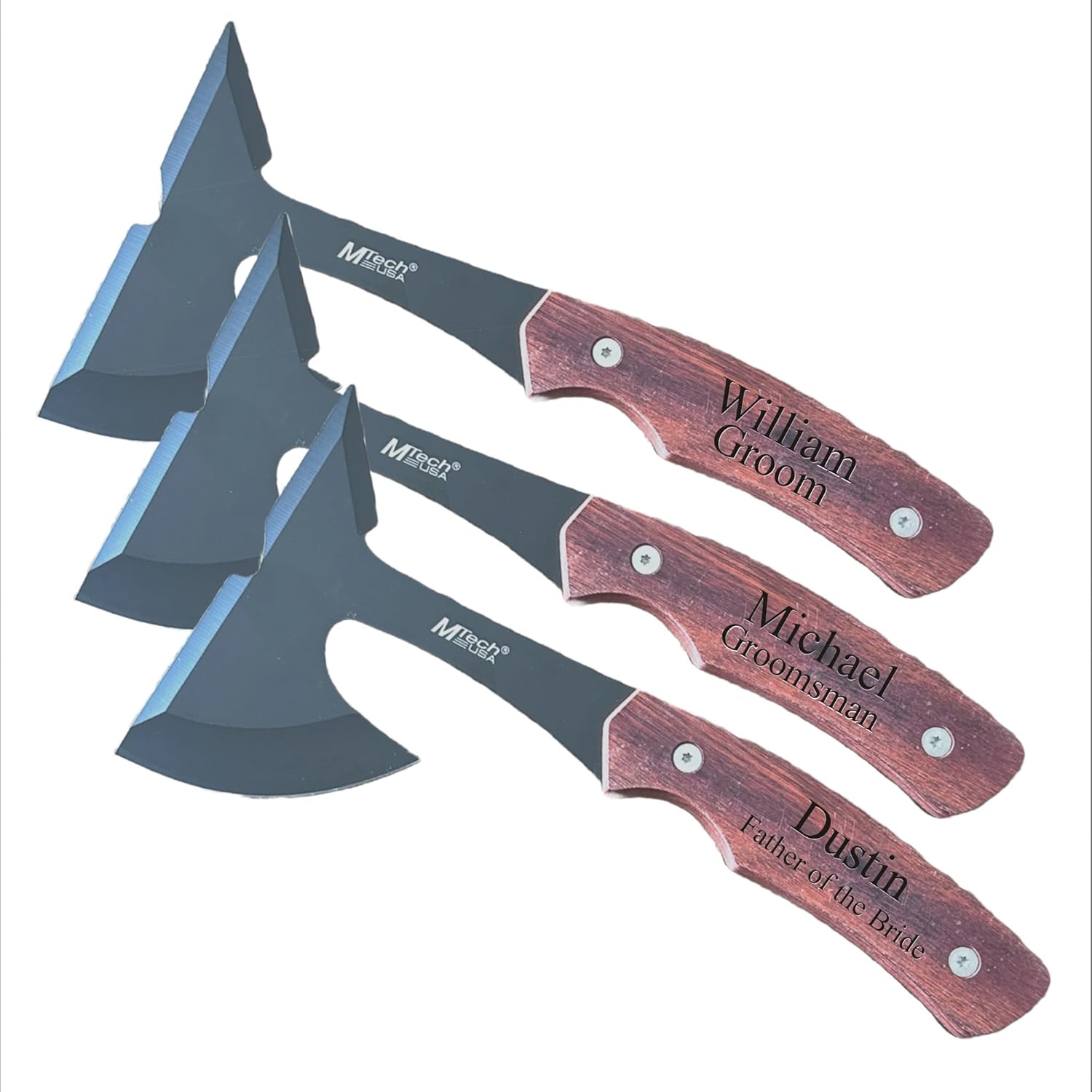 Set of 6 Bulk Discount-Personalized Hatchet Axes Groomsman, Groomsmen Gifts-Personalized Engraved Custom Axes for Men, for him with Rosewood Handle