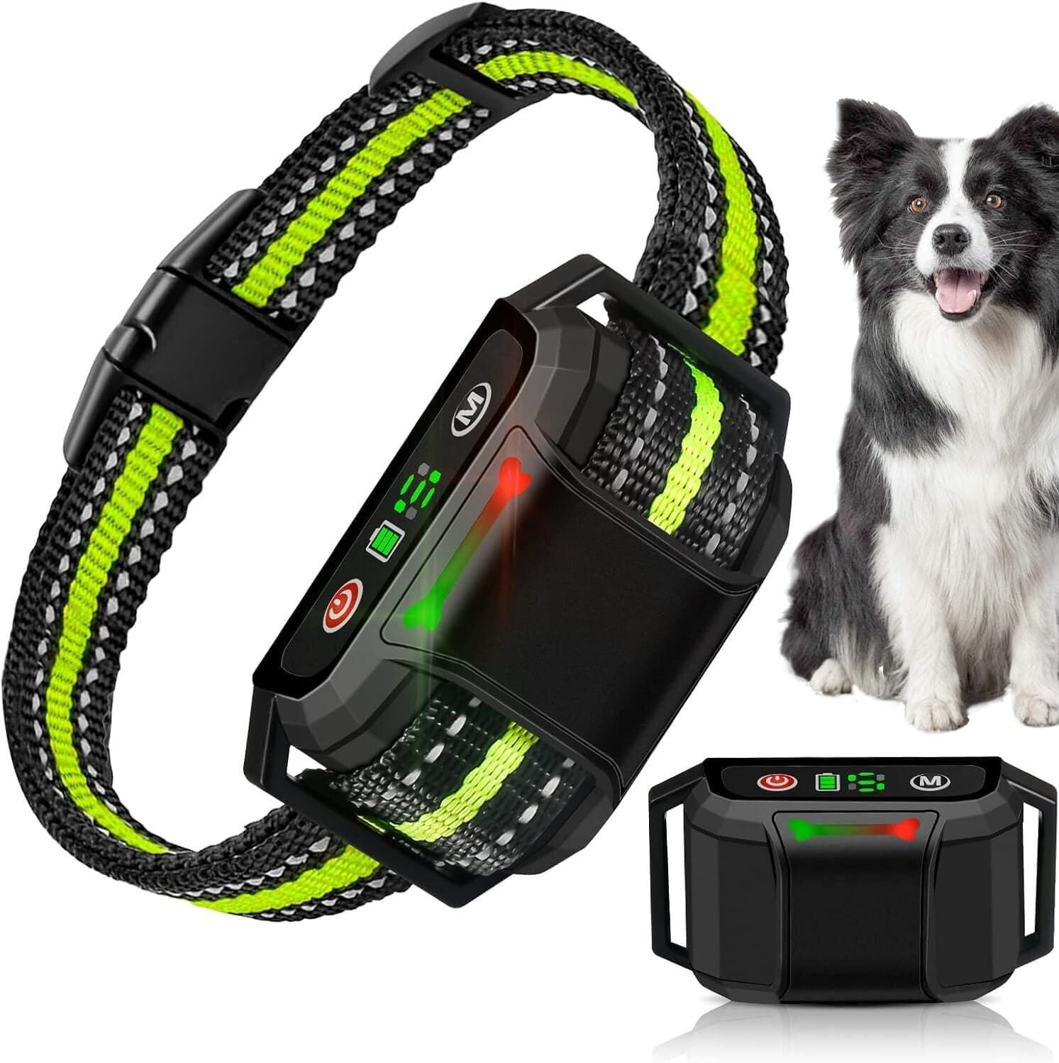 Dog Bark Collar, Rechargeable Smart Anti Barking Collar for Large Medium Small Dogs, No Shock Bark Collarfor Dogs with 5 Sensitivity Levels, Anti Bark Collar with Adjustable Ultrasonic Beep Vibration