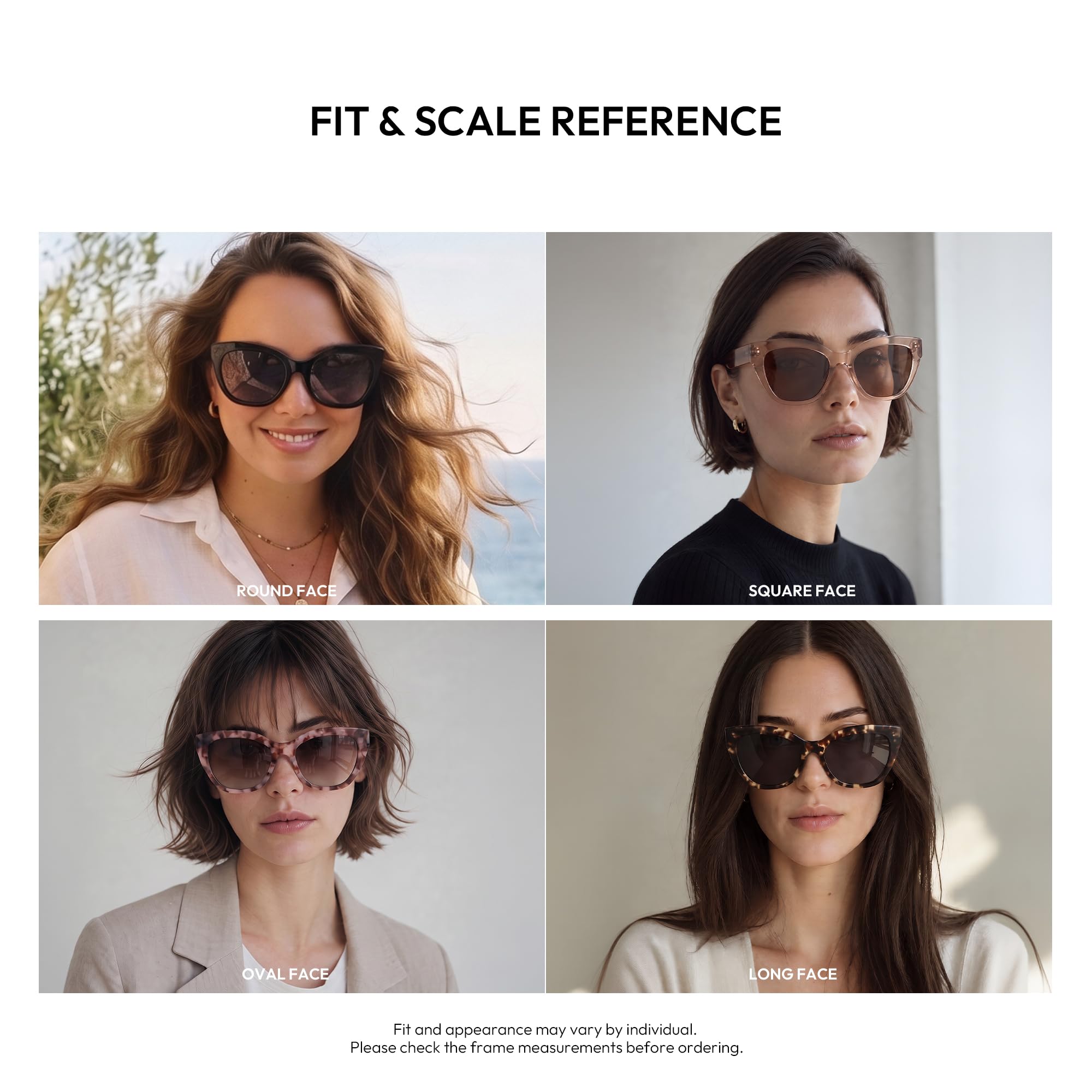 ZENOTTIC Occhiali da Sole Polarizzati Cat-Eye Donna : Oversize Protezione UV400 Quadrati Retrò