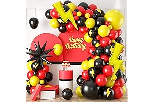 Red Black Yellow Balloon Decoration for Pikachu Birthday