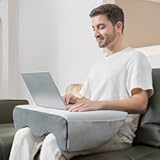 Lightweight Lap Desk Pillow for Reading&comma;Gaming&comma;Crocheting&comma; Leg Pillow for Bed&comma; Couch & Floor – Arm Support for Adults&comma;Washable Cover&comma; Storage Pockets