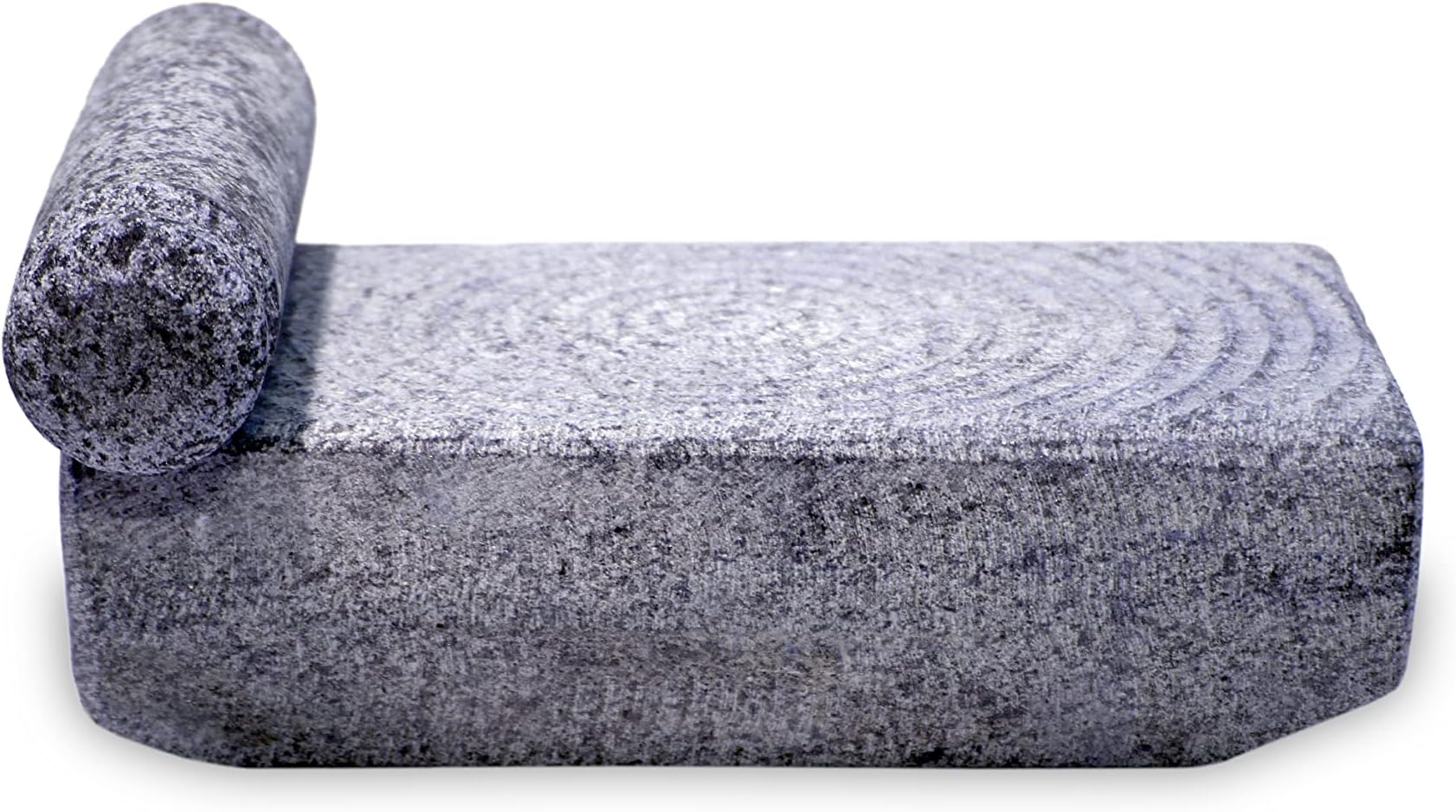 MYNAKSHA Baby Ammikallu SIL Batta Home Decor Natural Hand Grinder Mortar & Pestle (Length - 8 Inch, Width 6 Inch) Black