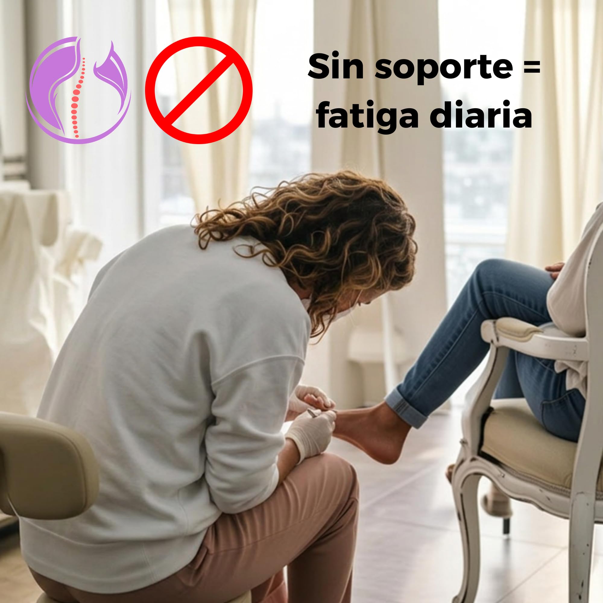 Reposapiés Pedicura Profesional Soporte Ergonómico para Salón de Uñas | Antideslizante, Listo para Usar, Fabricado en España | Estética y Manicura Profesional, Blanco