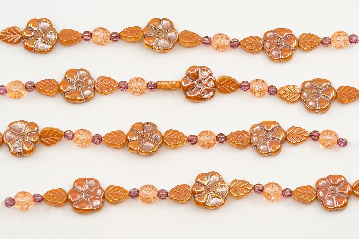 Outlet 1 pc Stranded Bead Mix Strand Pink Bees