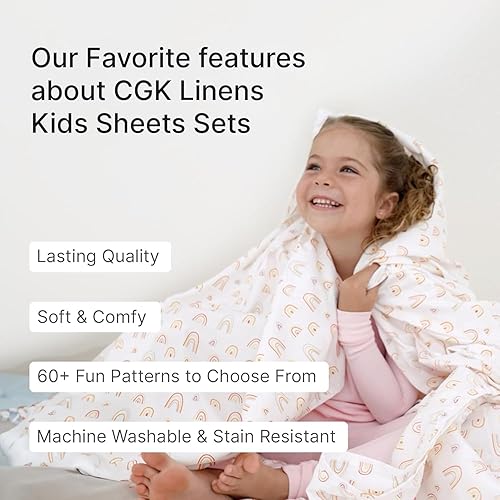 Miniatura 4 de Juego de sábanas para niños y niñas, tamaño matrimonial, ropa de cama suave y acogedora, fáciles de cuidar y limpiar, cómodas, de microfibra sin