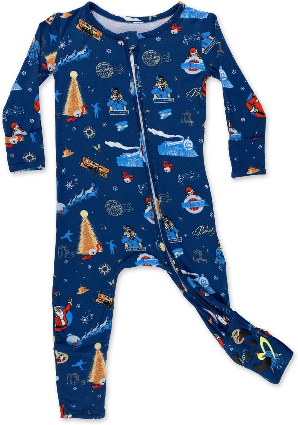 Bellabu Bear the Polar Express Rayon from Bamboo Convertible Footie for Baby Boys & Girls